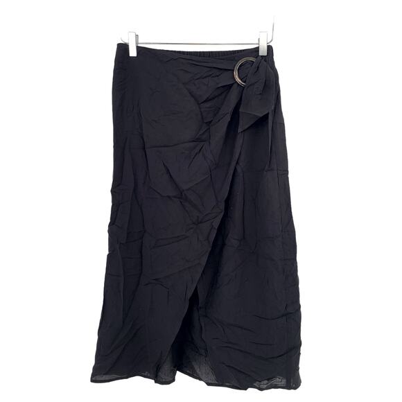 FORTUNE Swimwear Skirt Size S Black Side Wrap Midi Maxi Cover Up Casual - Picture 2 of 5